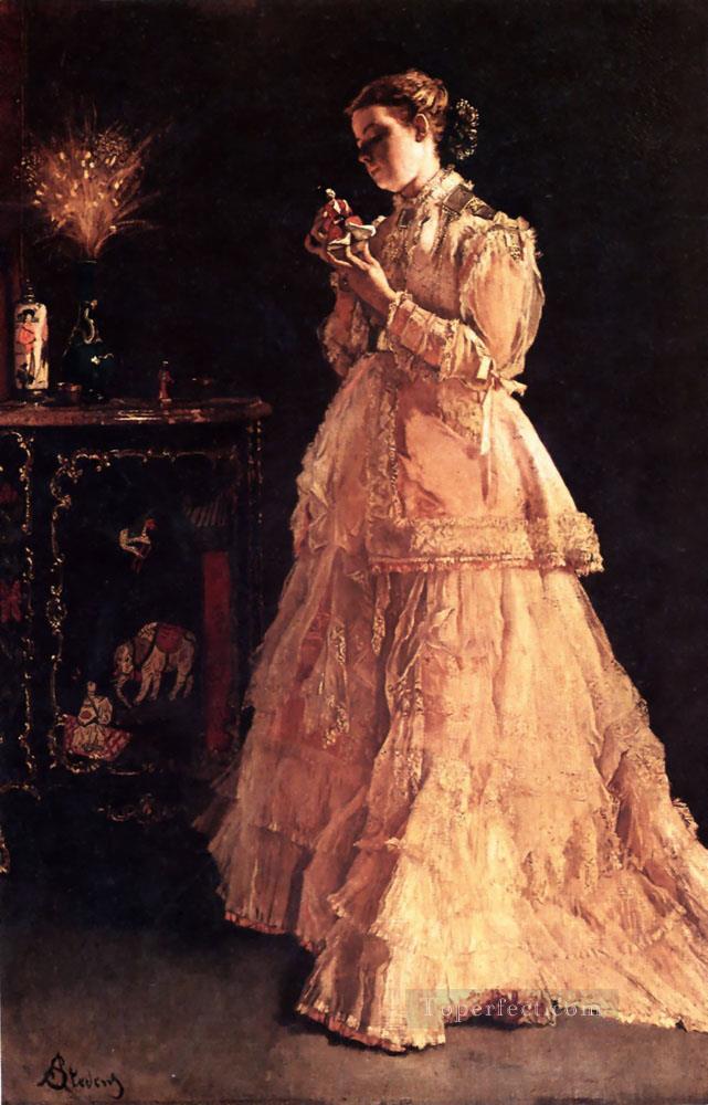 lady Belgian painter Alfred Stevens Oil Paintings